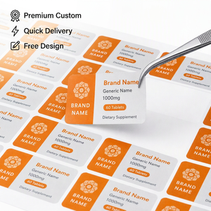 Autocollants personnalisés avec code QR, code-barres, informations et logo imprimables pour étiquettes d'emballage en verre - Solution d'approvisionnement tout-en-un - Product Image 1