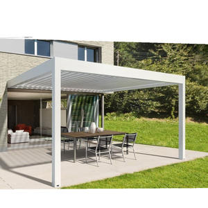 Pergola rectangulaire de <span class=keywords><strong>jardin</strong></span> 4x4m en aluminium avec lames orientables, auvent de pergola, gazebo - Product Image 4