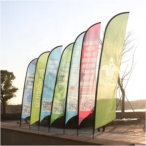 Bandiera resistente al vento volante all'aperto che pubblicizza la bandiera della spiaggia della lama dell'insegna della piuma a goccia