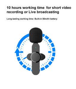 NM01 2023 OEM ODM Logo personnalisé téléphone portable professionnel karaoké sans fil Lavalier type-c Mini système de Microphone pour caméra - Product Image 3