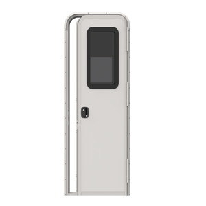 Puerta <span class=keywords><strong>de</strong></span> Entrada Redonda <span class=keywords><strong>para</strong></span> RV con Mosquitera y Cerradura, Vidrio Templado, Juntas <span class=keywords><strong>de</strong></span> Goma, Persianas Plegables 26''X72'' - Product Image 3
