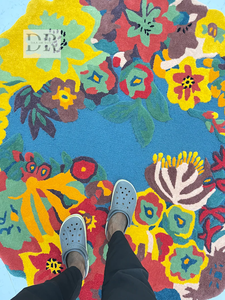 Araceli's Bloom Petite Taille Persan Shaggy Fleur Tapis Moderne Floral Jardin Tapis pour Bureau Espace de Prière Sain Laine Soie - Product Image 2