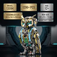 Kit de construction mécanique Cyber Owl style MOC OEM personnalisé 13094, modèle STEM avec lumières, kit d'affichage marque privée