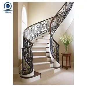 Prima Outdoor Large Luxury Double Door Iron Handrails Wrought Iron Handrail