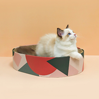 Design original mignon et élégant griffoir pour chat poteau ondulé recyclé meubles jouet protecteur ovale chat griffoir lit en carton