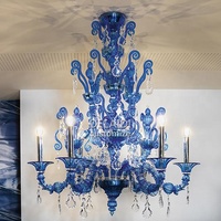 Lampes suspendues en verre soufflé à la main pour salon, lustre en verre de Murano, luxe