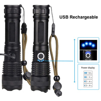 Lampe Torche LED Rechargeable Tactique Zarrson 10000 Lumens Ultra Puissante Longue Portée Étanche XHP70 90
