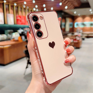 Coque de téléphone portable Honatop Soft TPU plaqué or Love Heart pour Samsung Galaxy S23plus S23Ultra S24 Ultra S23fe S22 S21 <span class=keywords><strong>S20fe</strong></span> - Product Image 2