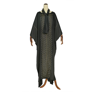 Nouvelles robes de soirée traditionnelles africaines pour femmes - Robes longues en satin confortables et respirantes, ornées de cristaux, décontractées pour femmes - Product Image 5
