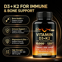 Capsules de supplément de vitamine D3 K2 MK7 avec magnésium et zinc pour la santé des os et du système immunitaire, sans OGM