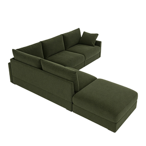 Canapé modulaire en forme de L, <span class=keywords><strong>grand</strong></span> format, style designer, naturel, décontracté, vert, adapté aux villas ou aux salles de réception - Product Image 3