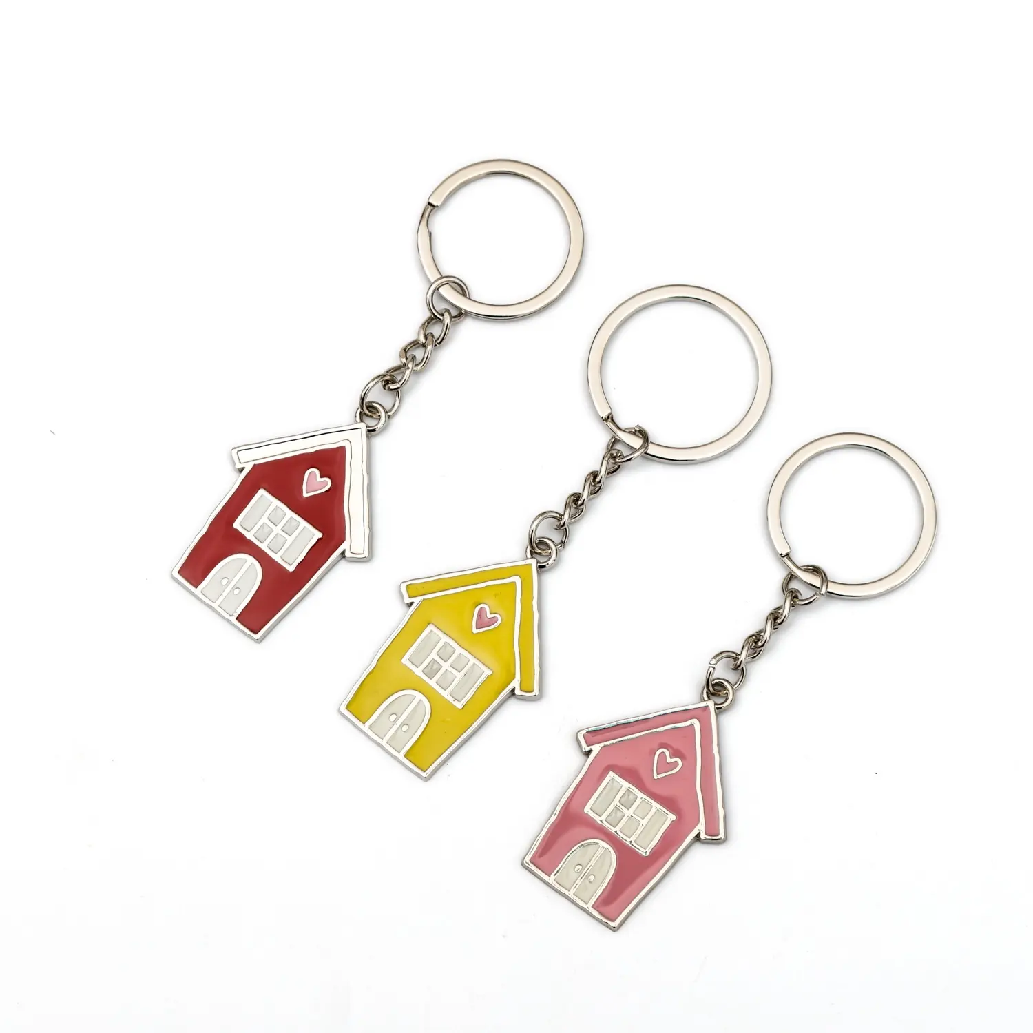Factory Customized Llaveros Personalizados Promotional Keychains Cartoon House Metal Key Tag