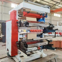 Machine d'impression flexographique automatique 2 couleurs pour sacs en plastique, film PE, tissu non tissé, certifiée CE, OEM