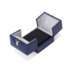 Hot bán đôi cửa mở ánh sáng màu xanh da nhung đồ trang sức bao bì hộp đồ trang sức đính hôn hộp - Product Image 4