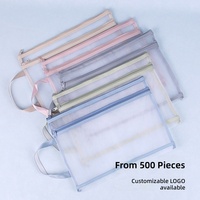 Sac de rangement transparent à double couche grande capacité avec fermeture éclair pour étudiants, idéal pour organiser les devoirs et les feuilles de test