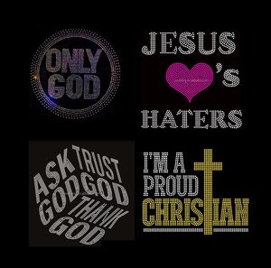 3 modelli di nuovo Custom <span class=keywords><strong>god</strong></span>'s Girl <span class=keywords><strong>Rock</strong></span> religioso strass di ferro di trasferimento su strass Christian dèi di trasferimento ragazza per t-shirt - Product Image 5