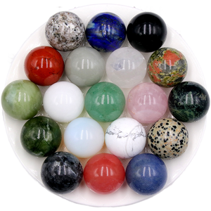 Vente en gros de boules de quartz naturel poli non poreux de 20 mm, pierres de Reiki pour les sept chakras, pierres précieuses de guérison aux sept couleurs - Product Image 1