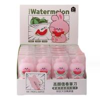 Taille-crayon miniature portable en forme de lapin pastèque, mignon et de style dessin animé, pour étudiants