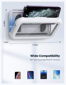 Support <span class=keywords><strong>de</strong></span> téléphone à écran tactile sensible Lamicall STRY01, étui <span class=keywords><strong>de</strong></span> <span class=keywords><strong>douche</strong></span> étanche, support mural rotatif rétractable à 480° pour smartphone - Product Image 6