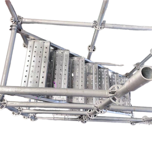 Thiết kế hiện đại bạc thép mạ kẽm gấp thang bán buôn ngoài trời bước cầu thang vòng hệ thống khóa en12810 chứng nhận 3 năm - Product Image 1