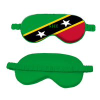 Masque de sommeil en soie simulée avec drapeau national personnalisé de Sainte-Kitts et Nevis, bandeau élastique réglable pour les travailleurs à shift et les siestes