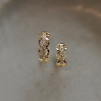 Pendientes de Aro Huggie de Plata de Ley 925 con Cadena Hueca y Circonitas Pavé, Bañados en Oro de 18K, Joyería Fina, Logotipo Personalizado, Fabricación OEM ODM