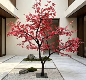 Plantes artificielles japonaises, arbres artificiels d'<span class=keywords><strong>automne</strong></span>, arbres à feuilles d'érable rouges artificiels pour l'intérieur et l'extérieur - Product Image 1