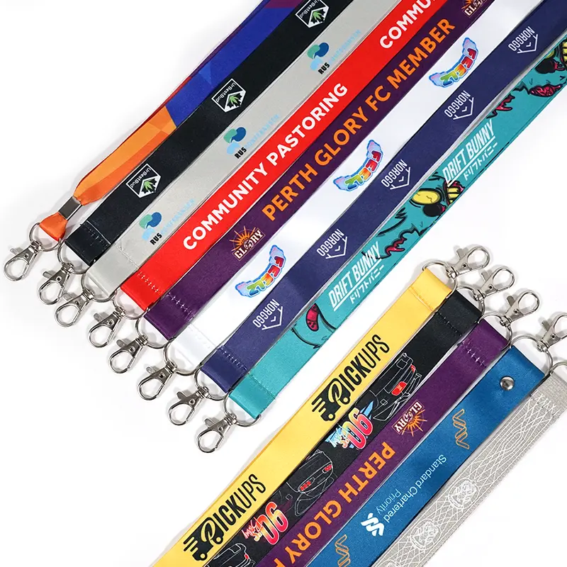 Custom Blank Sublimation Polyester Nylon Masking Lanyard Plain Medal Ribbon Cheap Personalized Custom Logo Printed Lanyard