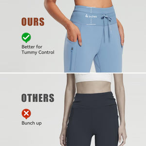 Poche zippée femmes polaire doublé Leggings pantalon décontracté extérieur résistant à l'eau hiver <span class=keywords><strong>chaud</strong></span> <span class=keywords><strong>randonnée</strong></span> course pantalon thermique - Product Image 4