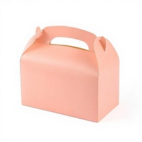 Großhandel: Bedruckte, geprägte, flache, stabile Giebelbox mit Griffen – recycelbare Geschenkbox aus Karton für Partygeschenke