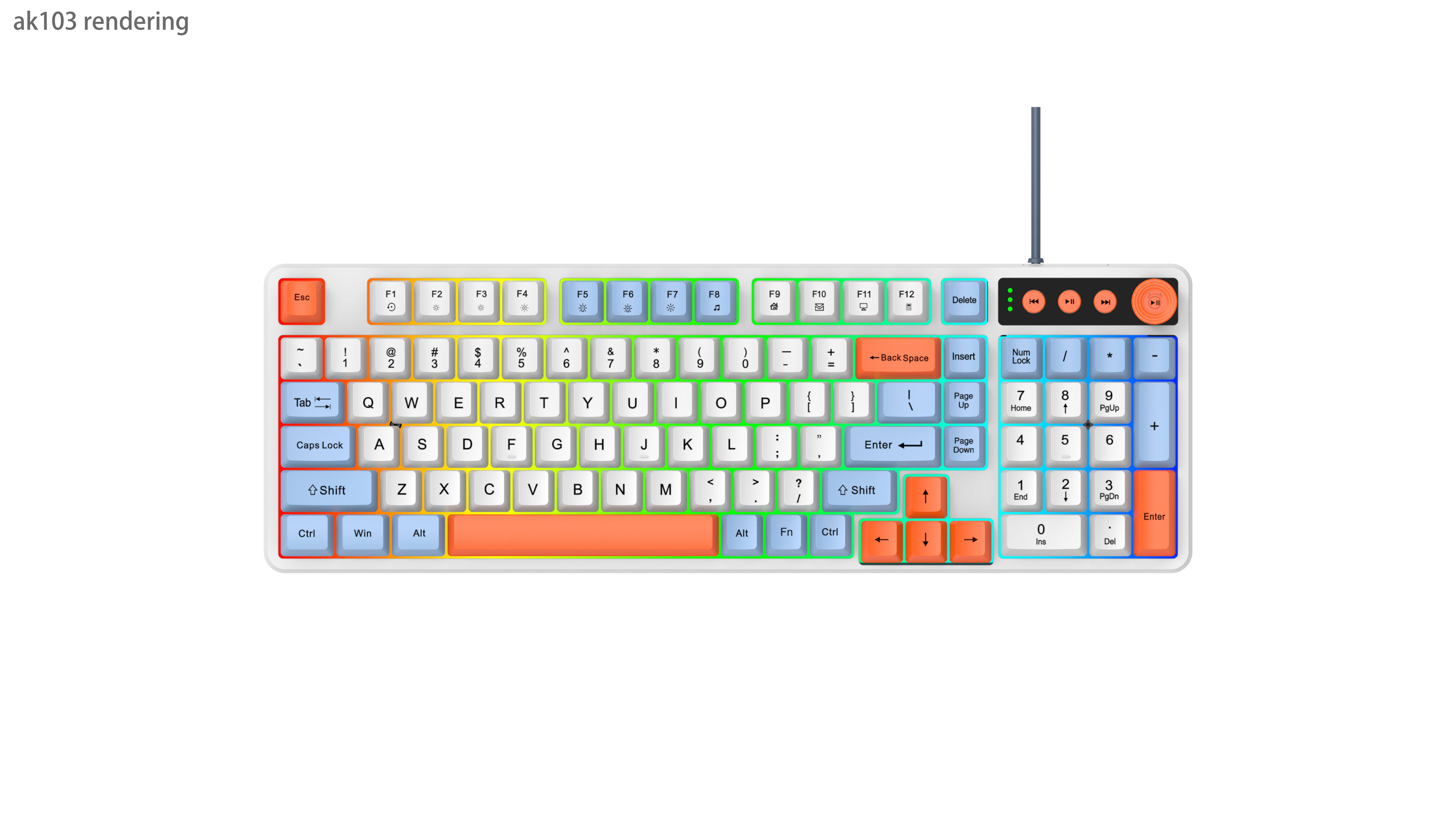 Blanc (touches blanches et bleues)