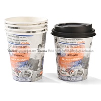 Modèle de conception de gobelet en papier jetable personnalisé pour café de 9 oz