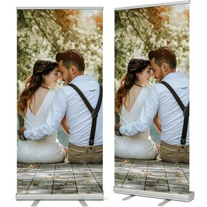 Custom Aluminum Frame Pop Up Display Sign Roll Up Retractable Standing Banner with <b>Stand</b> for Events Promotion Advertising - Product Image 1