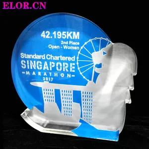 Elor Acrylic Transparent Marathon Race Home Decoration Business Giveaways Custom Supplier Blank Awards