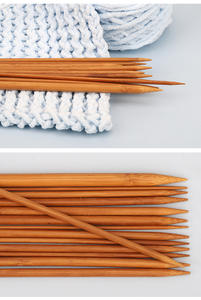 25cm/36cm Aiguilles à tricoter en bambou Double pointe droite pour fil artisanal à tricoter créatif fait à la main 3mm-10mm - Product Image 6