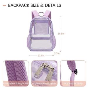 Waterproof Pvc Clear Transparent Plastic School <b>Backpack</b> Bags for Girl - Product Image 5