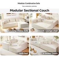 En stock, transfrontalier, ensemble de canapé modulaire en flanelle de style européen et américain, sans structure, compressé sous vide, direct usine