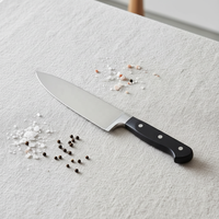 8 inch roestvrijstalen koksmes met ABS en houten handgrepen, handgeslepen, moderne minimalistische stijl, keukenmes cadeauverpakking