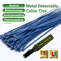 Attaches-câbles en nylon FSCAT détectables par les détecteurs de métaux, 3,6*200 mm, attaches autobloquantes, attaches-câbles à fermeture éclair