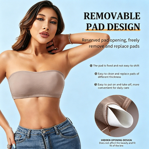 <span class=keywords><strong>Sujetador</strong></span> <span class=keywords><strong>Bandeau</strong></span> <span class=keywords><strong>sin</strong></span> Costuras con Almohadillas Removibles Antideslizantes, <span class=keywords><strong>Sujetador</strong></span> <span class=keywords><strong>sin</strong></span> Tirantes, <span class=keywords><strong>Sujetador</strong></span> Tubo, para Mujer, Talla Grande - Product Image 1