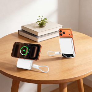 Cargador Inalámbrico Magnético Qi2.2 de 25w con <span class=keywords><strong>Batería</strong></span> de Estado Semisólido de 10000mAh, Soporte Oculto de Aleación de Aluminio y Cable Integrado - Product Image 2