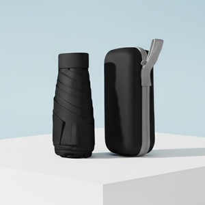 Paraguas de Bolsillo Plegable Mini Cápsula, Resistente al Viento, Impermeable y con Protección UV, Ligero, de 6 Pliegues, con Bolsa, en Oferta - Product Image 1