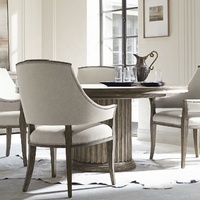 Table à manger ronde extensible en bois massif de style traditionnel français pour la maison et l'hôtel, 10 places