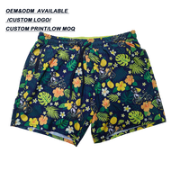 Shorts de bain pour hommes, motif floral tropical et ananas, extensibles, séchage rapide, légers, pour l'été