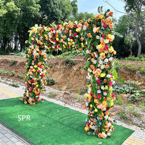 Rangkaian Bunga Pernikahan Elegan untuk Luar Ruangan, Buket Anggrek, Karangan Bunga Mawar Valentine, Hiasan Daun Hijau, Rangkaian Bunga Sutra, Dekorasi Tengah Meja - Product Image 3