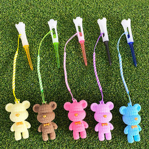 Passen Cartoon Bear Anti-Loss Golf Tee <b>Ladder</b> 83mm Plastic Pegs Cross-Border Made of Rubber and <b>Wood</b> - Product Image 2