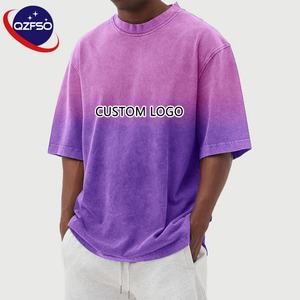 Blanc Vintage Original 100% coton graphique T-shirt Logo personnalisé lavé à l'acide T-shirt lourd en détresse recadrée Boxy Fit T-shirt - Product Image 2