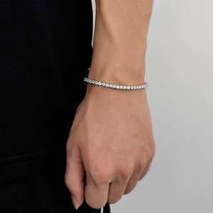 Bracciale Tennis in Argento Sterling S925 di Pregio, Bracciali e <span class=keywords><strong>Bangles</strong></span> con <span class=keywords><strong>Moissanite</strong></span> Taglio Brillante Rotondo alla Moda - Product Image 6