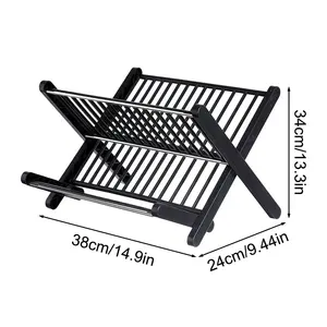 Multi-Purpose <b>Kitchen</b> <b>Storage</b> Rack with Double Tiers Foldable and Easy to Drain Bowl and Tray Rack Tableware Organizer - Product Image 6