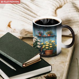Taza de cerámica negra esmerilada de 11 oz, sensible al calor, para sublimación e impresión de diseños personalizados - Product Image 3